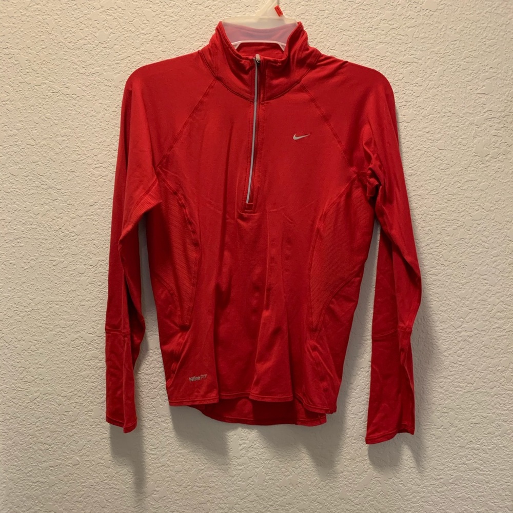 Red Nike Dri Fit running shirt